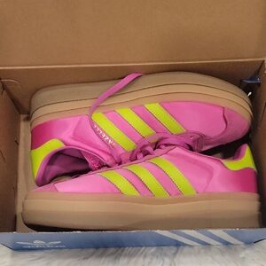 Adidas Gazelle Bold W Pink and Yellow Women's Sneakers Platform
